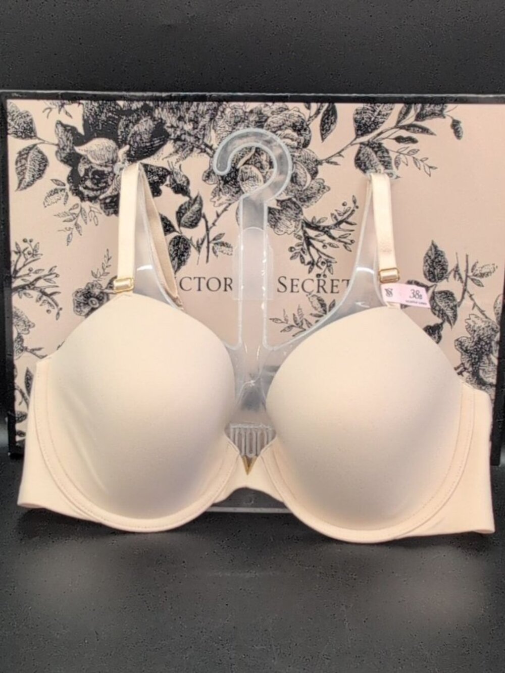 Victoria Secret Love Cloud Smooth Lightly Lined Plunge Demi Bra 38B Marzipan